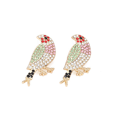 Colorful Bird Diamond Stud Earrings - Fashionable, Cute and High-Quality Ear Jewelry with a Touch of Luxury