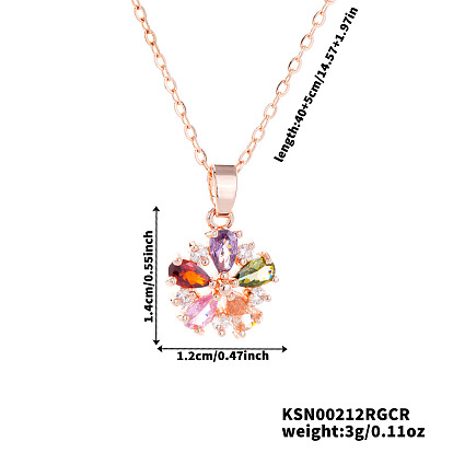 Элегантные модные латунные ожерелья с цветочным кулоном для женщин, красочный
