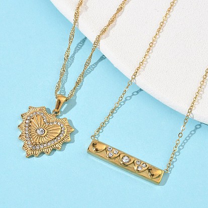 304 ожерелья из нержавеющей стали со стразами для женщин