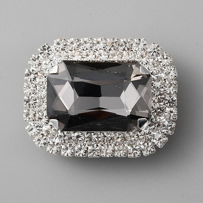 Украшения для обуви из стеклянных страз в форме прямоугольника, Съемные зажимы для обуви из железа и сплава