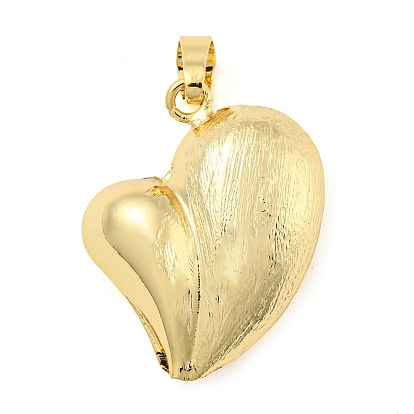 Accumuler pendentifs en laiton placage, sans cadmium et sans plomb, plaqué longue durée, cœur