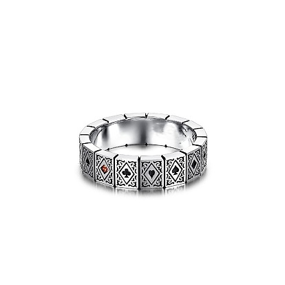 Латунные кольца со стразами для мужчин, игральная карта