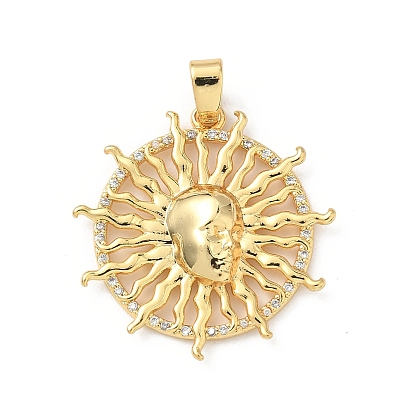 Латунные микро проложить кубического циркония подвески, солнце с головными украшениями
