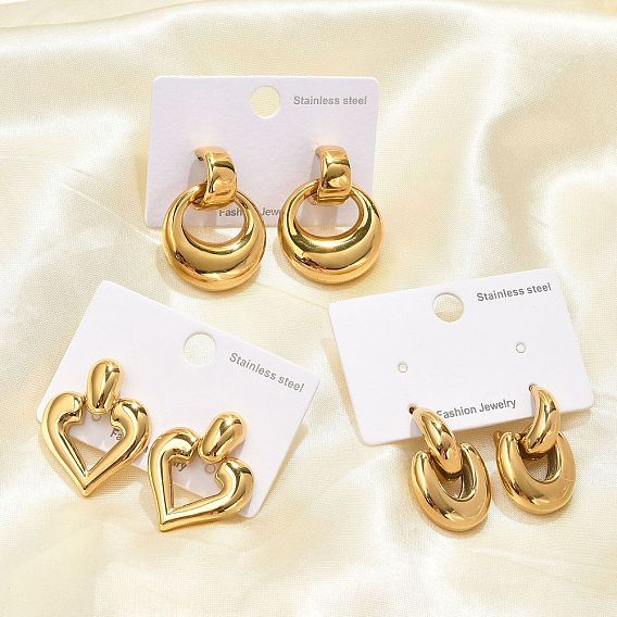 304 из нержавеющей стали серьги, реальный 18 k позолоченный