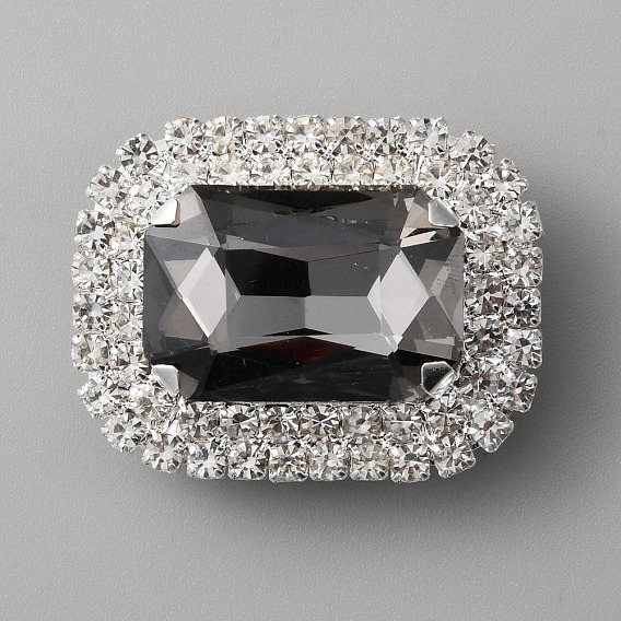 Украшения для обуви из стеклянных страз в форме прямоугольника, Съемные зажимы для обуви из железа и сплава