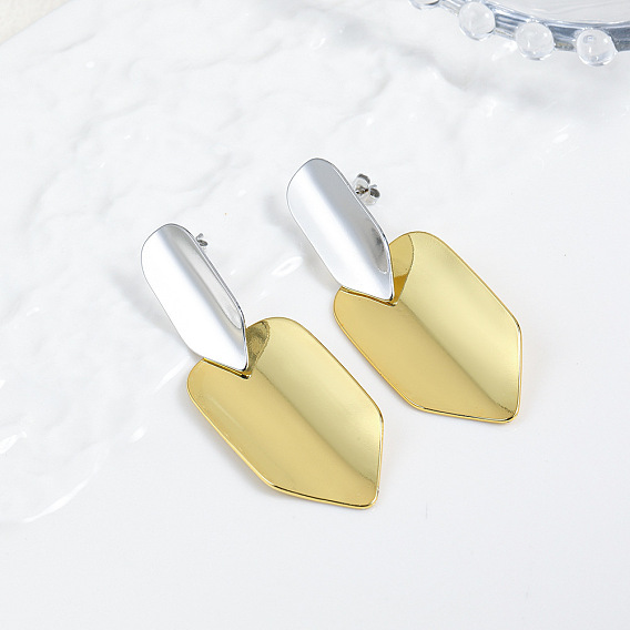 Латунные качают серьги, двухцветная коническая дуга