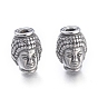Perles bouddhistes 304 en acier inoxydable, tête de bouddha