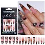 Акриловые накладные ногти с полным покрытием, нейл-арт съемный маникюр, с клейкими вкладками, пилочка для ногтей и палочка для кутикулы