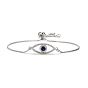 Blue Zircon Palm Bracelet with Devil's Eye and Shell Weave for Women