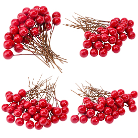 200шт. искусственные красные ягоды падуба из пенопласта, для дома, кухня, партийные украшения