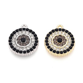 Подвески из сплава и страз, плоские круглые амулеты от сглаза