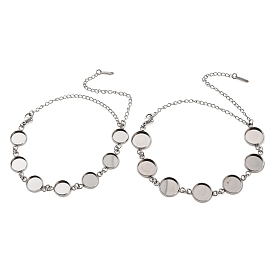Inaltérable 304 fabrication de bracelets en acier inoxydable, avec plateau rond plat