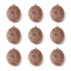 Brass Locket Pendants, Picture Frame Charms for Necklace, Oval