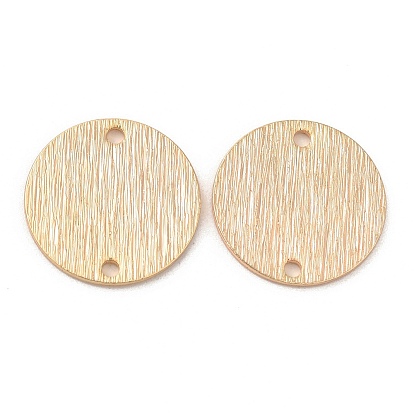 Подвески из латуни, текстурированные плоские круглые звенья