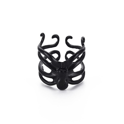 Men's Alloy Cuff Finger Rings, Open Rings, Cadmium Free & Lead Free, Spider