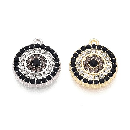 Подвески из сплава и страз, плоские круглые амулеты от сглаза