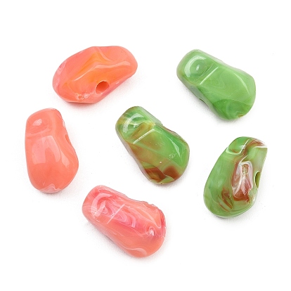 Непрозрачный акрил европейского бисера, самородки, рис, большое отверстие шарик