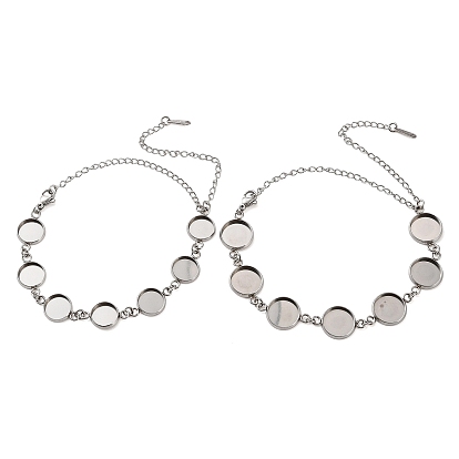 Non-Tarnish 304 Stainless Steel Bracelet Making, with Flat Round Tray