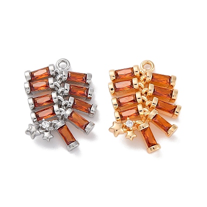 Латунные микро проложить кубического циркония подвески, без кадмия, без никеля и без свинца, со стеклом, фейерверки-шармы