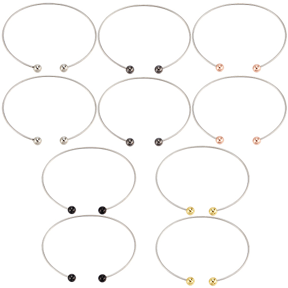 10 pièces 5 couleurs fabrication de bracelets à torsion en acier inoxydable