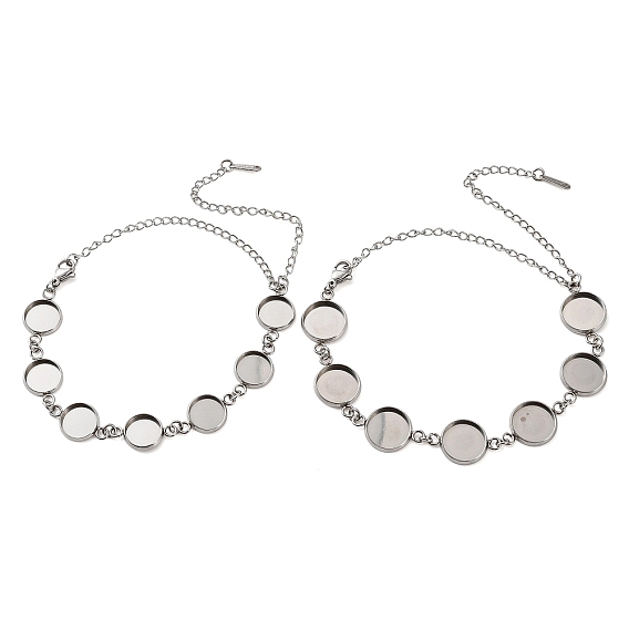 Non-Tarnish 304 Stainless Steel Bracelet Making, with Flat Round Tray
