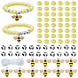 Набор для изготовления браслетов своими руками, включая акриловые бусины с буквами, подвески в виде пчел из эмали из сплава, пластиковые шарики, шнуры из эластичного волокна