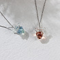 Ocean Handmade Lampwork Heart Pendant 201 Stainless Steel Cable Chain Necklaces, Stainless Steel Color