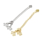 Латунный микропаве прозрачный кубический цирконий с цепочками, стойки покрытие, долговечный, с концами шнура с 2-образными 4-отверстиями и карабинами