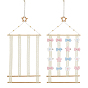 2 Bags 2 Styles Star Flower Wooden Wall-Mounted Hair Clip Display Organizer Racks, Lace Hanging Holder for Hair Accessories