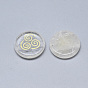 Gemstone Cabochons, Flat Round with Auspicious Cloud Pattern