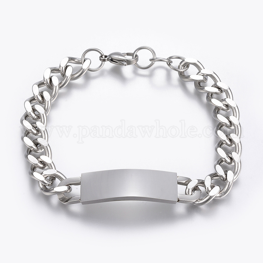 Whole 304 Stainless Steel Id Bracelets With Lobster Claw Clasps 304 Stainless Steel Id Bracelets With Lobster Claw Clasps 00rtpp