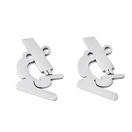 Ion Plating(IP) 201 Stainless Steel Pendants, Laser Cut, Microscope
