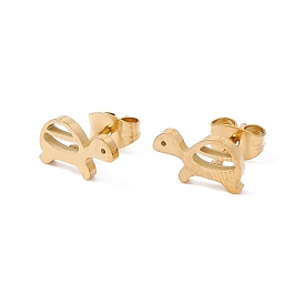 304 Stainless Steel Tortoise Stud Earrings for Women