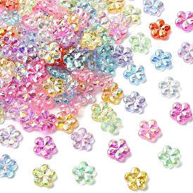 200 шт. прозрачные акриловые бусины, слива, AB Цвет покрытия, граненые