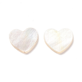 White Shell Cabochons, Heart