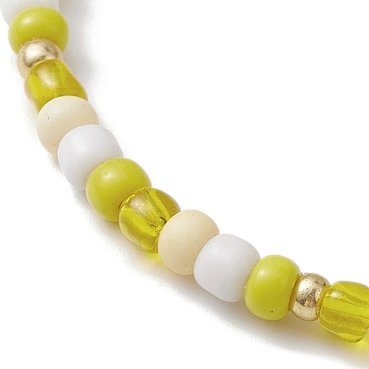 Alloy Enamel Charm Bracelets, with Glass Seed Beads