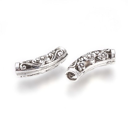 Hollow Tibetan Style Alloy Beads, Tube Beads