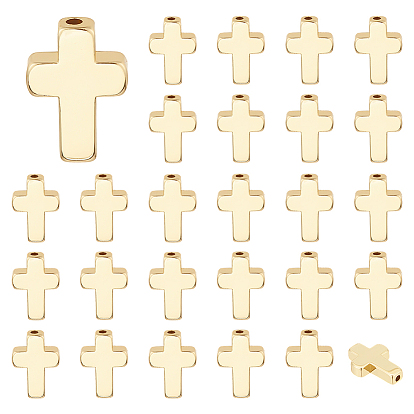 30шт. крестовые латунные бусины, стойки покрытие, без свинца и без кадмия