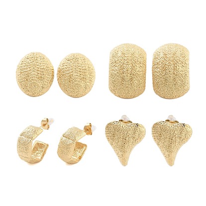 304 из нержавеющей стали серьги, матовая дуга, золотые