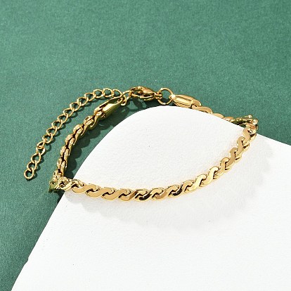 304 женские браслеты-цепочки со звеньями из нержавеющей стали, вакуумное покрытие pvd