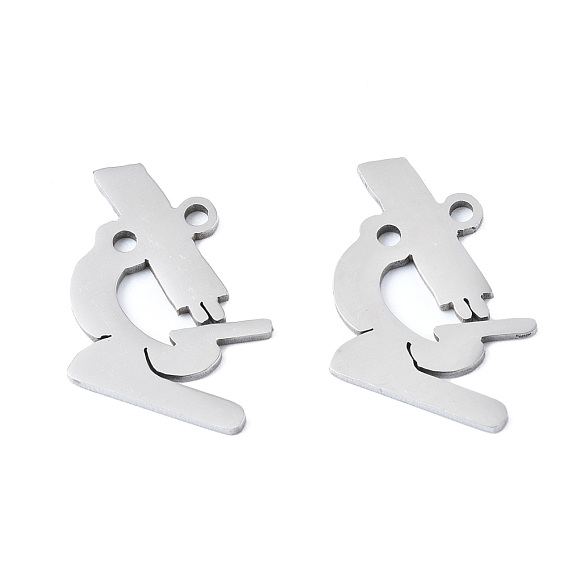 Ion Plating(IP) 201 Stainless Steel Pendants, Laser Cut, Microscope
