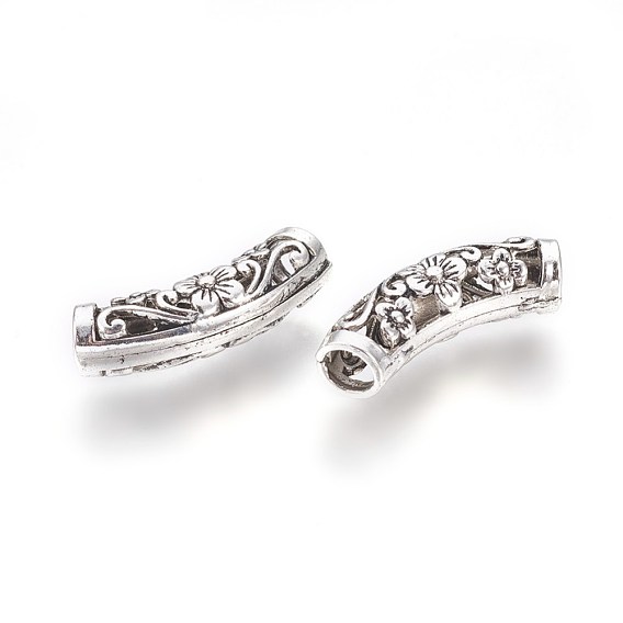 Hollow Tibetan Style Alloy Beads, Tube Beads