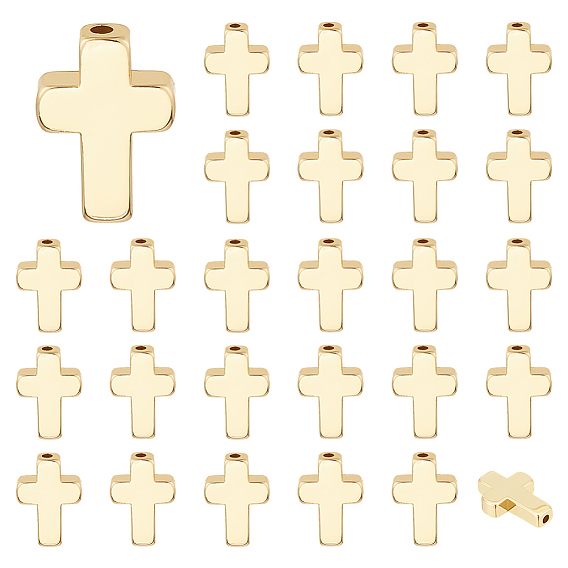 30шт. крестовые латунные бусины, стойки покрытие, без свинца и без кадмия