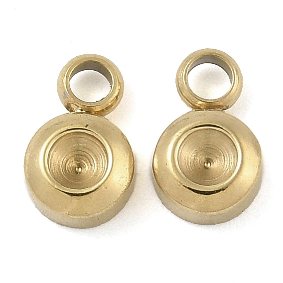 Ионное покрытие (ip) 304 подвеска из нержавеющей стали со стразами, плоско-круглые