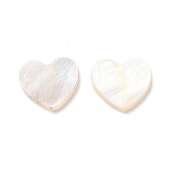 Coquille blanche cabochons, cœur