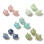 Acrylic Pendants, Imitation Gemstone, with Brass Loops, Footprint
