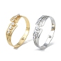 304 Stainless Steel Crystal Rhinestone Hollow Hinged Bangles for Women