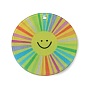 Printed Acrylic Pendants, Sun with Smiling Face Charms