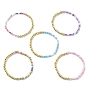 Non-magnetic Synthetic Hematite & Glass Seed Beaded Stretch Bracelet