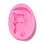 Food Grade Silicone Molds, Fondant Molds, Baking Molds, Chocolate, Candy, Biscuits, UV Resin & Epoxy Resin Jewelry Making, Bear with Moon